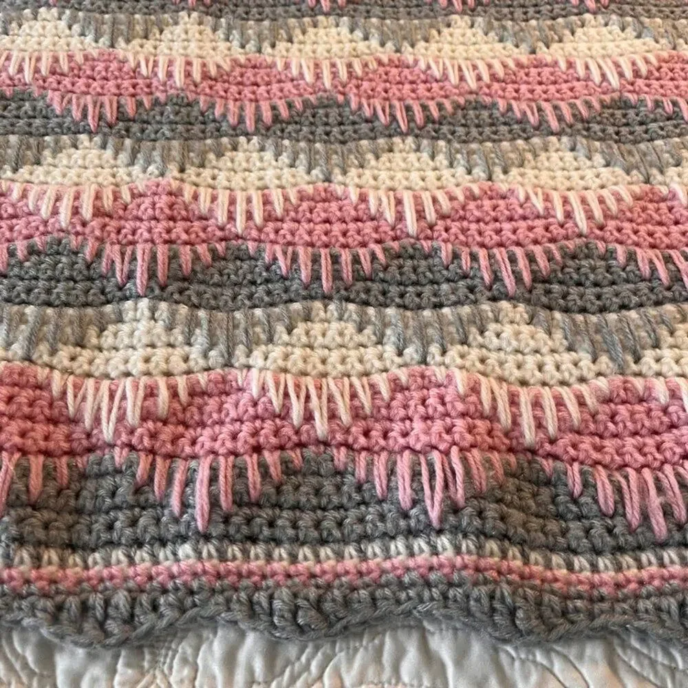 Granny Crochet Handmade Throw Blanket Vintage